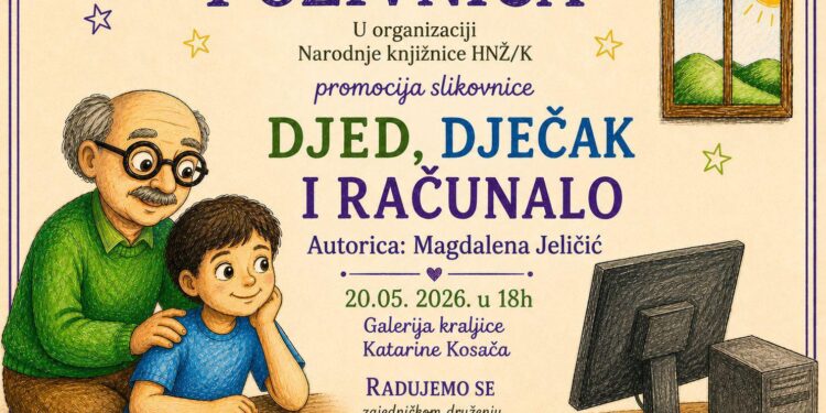 Mostar: U srijedu predstavljanje slikovnice “Djed, dječak i računalo” autorice Magdalene Jeličić